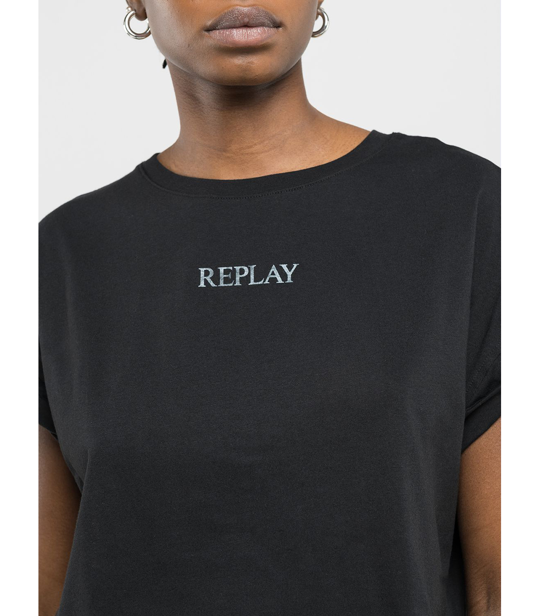 ロゴプリント入りクロップドTシャツ 詳細画像 ブラック 5